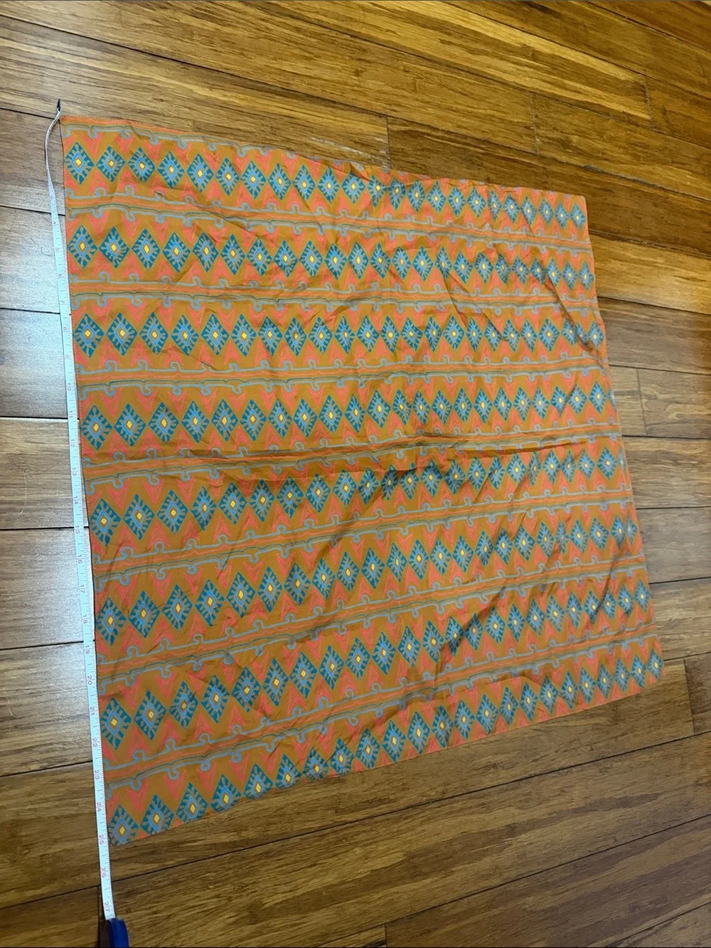 Vibrant Orange Geometric Square Scarf - Picture 2 of 3